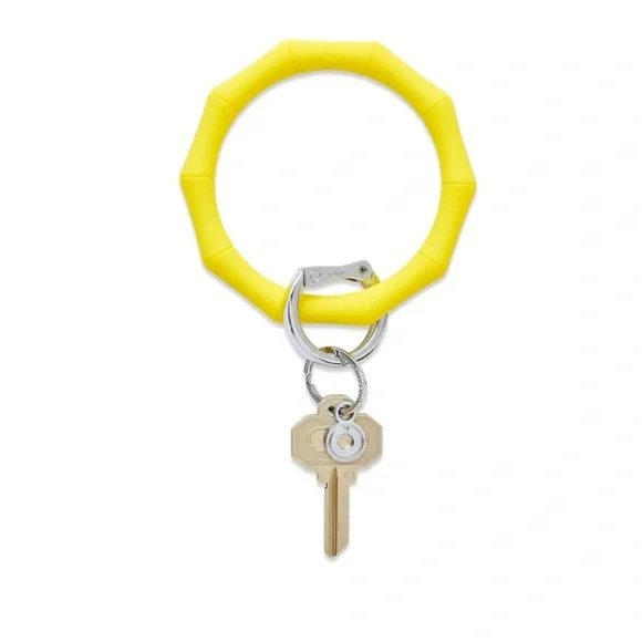 Silicone Big O Key Ring in Yes Yellow Bamboo - Picture 1 of 4